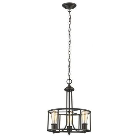 - CHLOE Lighting ELISSA Transitional 3 Light Rubbed Bronze Ceiling Pendant 15