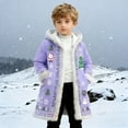 thumbnail image 2 of FUZHIQ Christmas Jacket for Kids Boys Santa Claus Xmas White Trim Open Front Hoodies Winter Warm Hooded Coat, 2 of 5