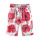 thumbnail image 2 of ICHUANYI Clearance Fashion Women Casual Loose Shorts Elastic Waist Summer Pockets Printing Pants(Red, XXL) ICHUANYI WER2023080810385, 2 of 4