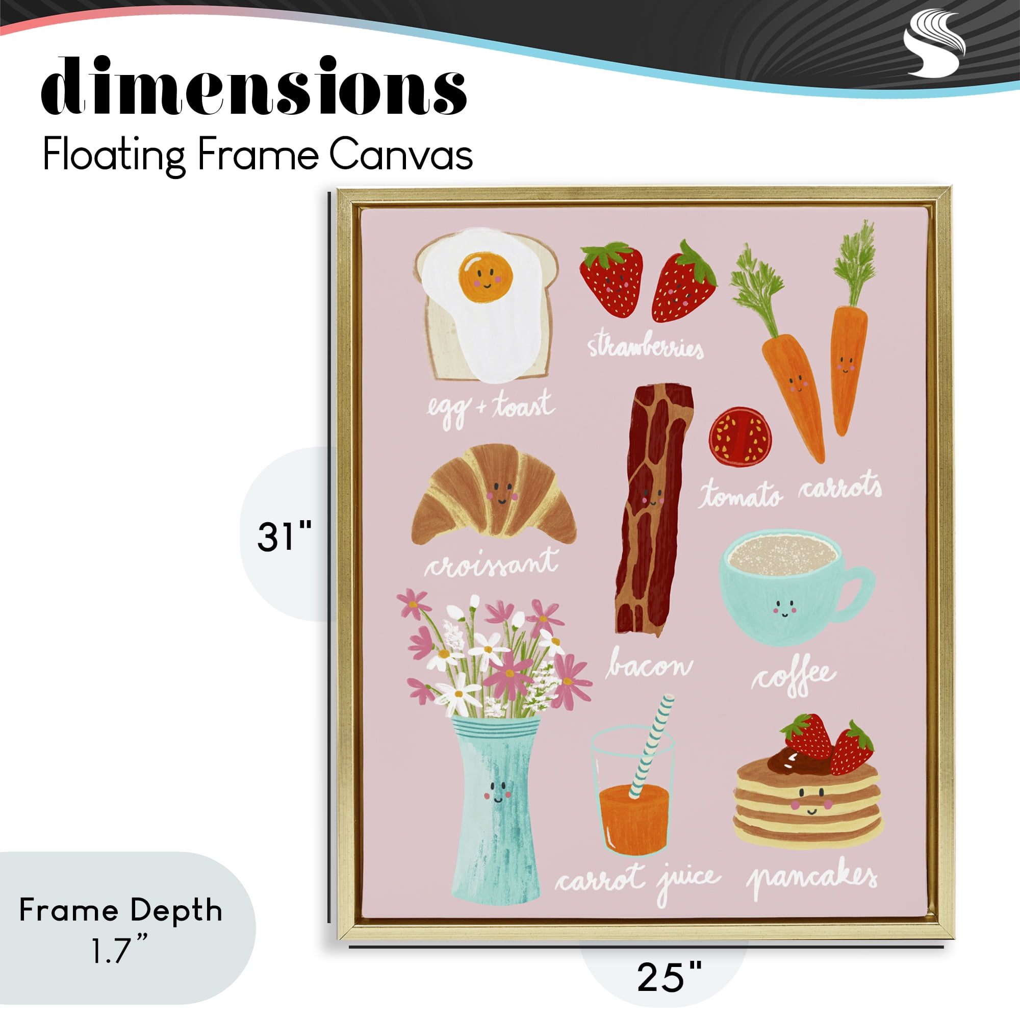 Stupell Industries Lush Summer Breakfast Gold Framed Floater Canvas Wall Art, design by Metka Hiti