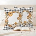 thumbnail image 4 of Pack of 2 Outdoor Pillow Covers 20x20 Inch Waterproof Black Plaid Thanksgiving Throw Pillow Covers,Decorative Couch Pillow Shams Protectors Fall Pumpkins Wreath Patio Pillowcases Cushion Covers, 4 of 8
