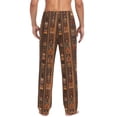 thumbnail image 4 of FORMRS Mens Pajama Pants with Pockets Soft Cotton Sleepwear Lounge Bottoms, Sizes S-2XL, Brown Tribal Pattern, 4 of 7