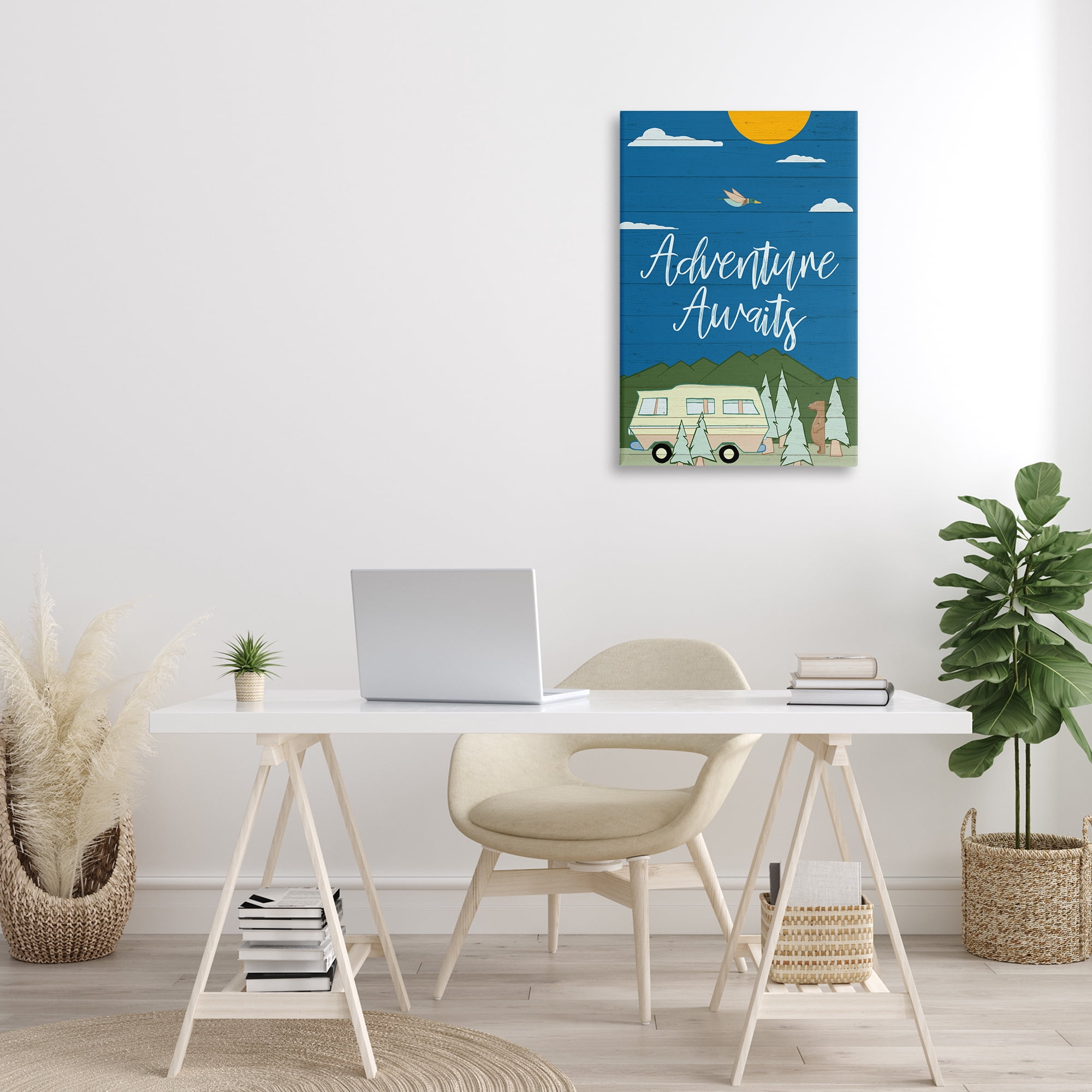 Stupell Industries Adventure Awaits Landscape Landscape Painting Gallery Wrapped Canvas Art Print Wall Art, 20 x 30