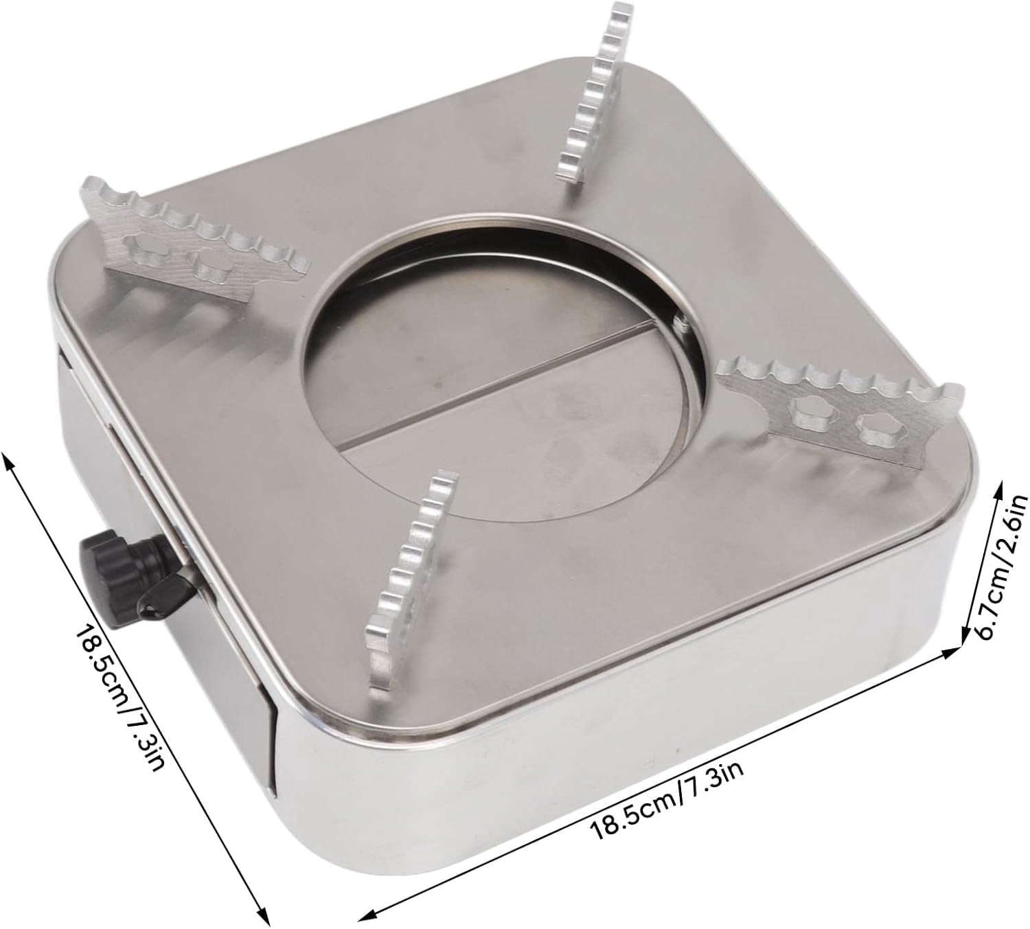 ABCISI Alcohol Stove, Backpacking Stove, Portable Alcohol Stove, Stainless Steel Silver One Piece Design Drawer Structure Spirit Burner for Home Outdoor Hiking Camping Barbecue