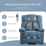 JONPONY Power Lift Recliner Chair Recliners for Elderly with Heat and Massage Recliner Chair for Living Room with Infinite Position and Side Pocket,USB Charge Port,Blue