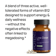 Low Dose B12 - 3x Active Forms - 30 Capsules