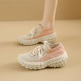 thumbnail image 6 of CatFox Tire Sole Durian Shoes Women Retro Walking Sneakers 2025 New 2.9in Thick Sole Daddy Shoes Lace-Up Air Cushion Lady Girls Height Increase Shoes, 6 of 21