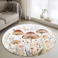 thumbnail image 3 of Spring Botanical Round Area&nbsp;Rug 3.3ft Watercolor Mushroom Farmhouse Leaf Wildflower Non-Slip&nbsp;Washable Circle Rugs Soft Felt Indoor Floor Mat for Bedroom Kitchen Living Room Bathroom, 3 of 9