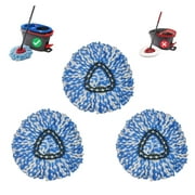 3 Packs Mop Heads For O-Cedar Spin Mop Refill , EasyWring RinseClean Microfiber Replacement Mop Refills Compatible With O-Cedar 2 Tank