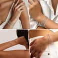 thumbnail image 3 of PJRYC Gold Bracelets for Women, 14K Gold Plated Stackable Bracelet Stack Set Adjustable Charm Paperclip Chain Cuban Link Layered Waterproof Jewelry Sets Gifts for Womens, 3 of 10