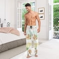 thumbnail image 2 of Men's Pajama Pants with Pockets Sleepwear Lounge Pants Stretch Casual Cute Sloth Palm Tree, 2 of 6