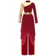 thumbnail image 1 of Miaeowve Robe de Danse à Manches Longues Irrégulières avec Pantalon Large Bordeaux S, 1 of 7