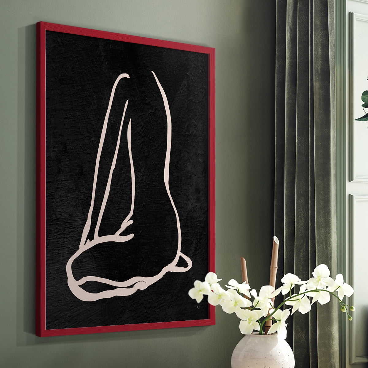Figure in Dark II in Paper Solid Wood 8 x 10 Framed Print