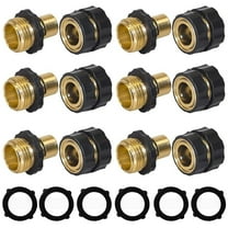 Wideskall 3/4" inch Garden Hose Thread GHT Male to Female Garden Hose Fitting Quick Connector 6 Sets