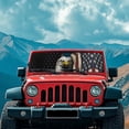 thumbnail image 3 of Binienty Eagle American Flag Sun Shade for Jeep Wrangler TJ 1997-2006 Patriotic Car Interior Decorations Car Sun Shade Windshield Foldable Heatshield UV Rays Reflector, 3 of 7