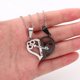thumbnail image 5 of Collar de amante con colgante de llave y candado de corazón, joyería de rompecabezas para parejas (negro), 1 par JM, 5 of 5