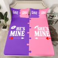 thumbnail image 2 of jejeloiu Happy Valentine'S Day Queen Sheet Sets,Love Couple Flat Sheet,Pink Purple Queen Fitted Sheet For Adults,Ultra Soft Home Decor,4-Piece, 2 of 7