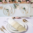 thumbnail image 2 of Beige White Stripes Cloth Napkins, Farmhouse Modern Gradient Lines Washable and Reusable Dinner Napkins Set of 4, Table Napkin for Kitchen Party Birthday Wedding Hotel Housewarming 20"x20", 2 of 8