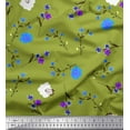 thumbnail image 1 of Soimoi Green Cotton Poplin Fabric Leaves & Floral Artistic Print Sewing Fabric Yard 56 Inch Wide, 1 of 1