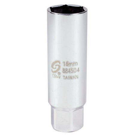 Sunex 884504 3/8-Inch Drive Thin Wall, Metric, Spark Plug Socket, CR-MO