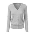 thumbnail image 1 of MixMatchy Women's Soft Basic Long Sleeve Button Down Classic V-Neck Knit Cardigan Sweater, 1 of 1