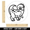 thumbnail image 2 of Chibi Pachycephalosaurus Dinosaur Self-Inking Rubber Stamp Ink Stamper - Blue Ink - Large 1-1/2 Inch, 2 of 7