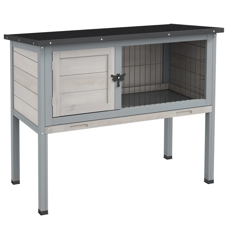 Dog Crate, Small Animal Cage Rabbit Hutch,Elevated Rabbit Hutch, Black+ Gray Pet Playpen,Wood Chicken Coop, Pet Supplies Pens & Hutches