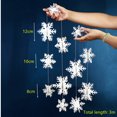 thumbnail image 3 of Guirnalda de copos de nieve en plata, blanco y azul para decoraciones de fiesta en el país de las maravillas invernal, decoración colgante para árbol de Navidad, banderines, 3 of 5