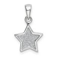thumbnail image 2 of 925 Sterling Silver Rhodium Plated Glitter Enamel Fabric Star Shaped Pendant, 2 of 3