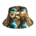 thumbnail image 1 of Balery Rustic Daisy Mason Jars Sombreros para el sol para hombre y mujer, sombrero de pescador con UPF 50+, 1 of 6