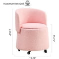 thumbnail image 2 of Mxfurhawa Modern Velvet Storage Ottoman – Vanity Stool with Backrest & 5 Rolling Wheels, Small Footstool for Makeup, Bedroom, or Extra Seating (Pink), 2 of 6