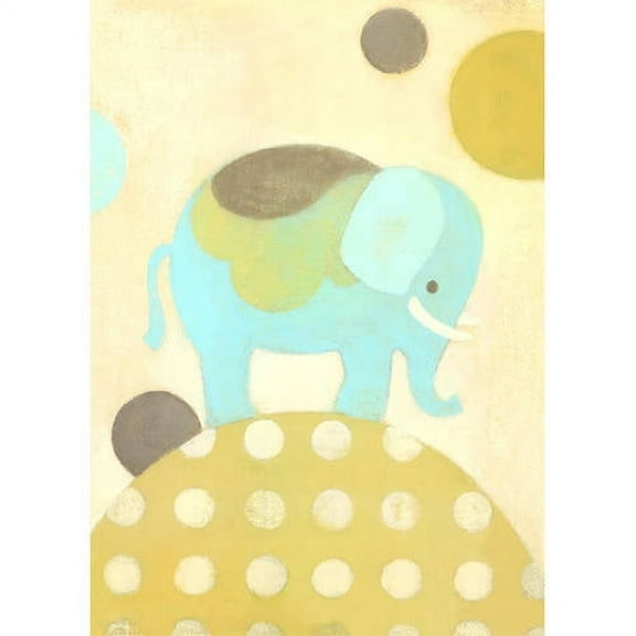 oopsy daisy ella elephant stretched canvas wall art by sally bennett, 10 by 14-inch
