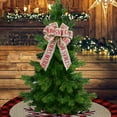 thumbnail image 2 of EWASWON Large Christmas Tree Topper Bow - Oversized Linen-Like Plaid Fabric Bow, Initial C Holiday Decoration for Tree, Wreath & Gifts, 40cm, 2 of 5