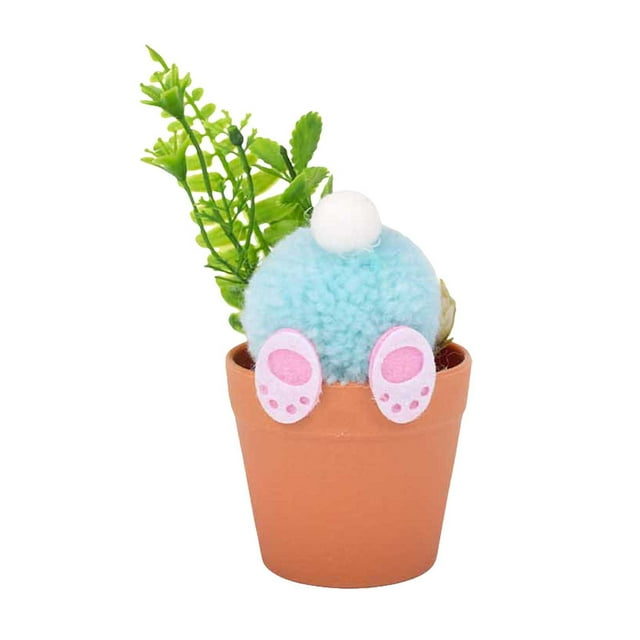 Huanglei Easter Bunny Mini Planter Adorable Rabbit Pot Ideal Tray Ornament For Home Style