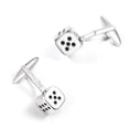 thumbnail image 1 of Gemelos con forma de dados para hombre en cobre bañado en plata, 1 of 2