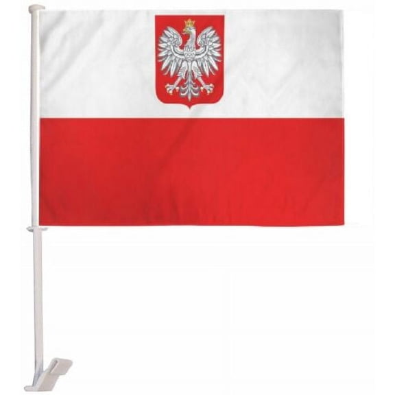 Polish Car Flag Poland Knitted Double Sided Polska Brand New Old Eagle