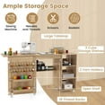thumbnail image 4 of Costway Rattan Sewing Machine Table with Rattan Door 18 Pegs Storage Shelves 2 Bins, 4 of 10