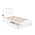 thumbnail image 3 of AFI Warren Twin XL Wood Platform Bed with Headboard Footboard & 2 Storage Drawers, White, 3 of 15