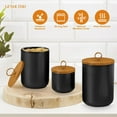 thumbnail image 2 of Jimin Ceramic Canisters Food Storage Jars with Airtight Bamboo Lids for the Kitchen Counter Serving Flour Sugar Cereal and Snacks (Black 800ml), 2 of 10