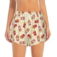 thumbnail image 2 of Yiaed Cartoon Popcorn Print Women's Running Shorts with Liner 3 Zipper Pockets Elastic Workout Athletic Gym Yoga Shorts-Medium, 2 of 7