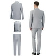 thumbnail image 2 of 4pcs Classic Business Suit - High Quality, Comfortable Fit, Stylish Lapel, Including Blazer, Vest, Pants, Blue Striped Tie, Suitable for Weddings, Parties, Formal Events, Business Meetings, 2 of 8