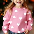 thumbnail image 2 of Posijego Girls Valentines Day Sweatshirts Heart Graphic Pullover Long Sleeve Casual Loose Sweatshirt Tops, 2 of 6