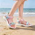thumbnail image 2 of Ticikt Kids EVA Sport Sandals, Lightweight Adjustable Strap Outdoor Beach Shoes, Girls Color Block Princess Style Summer Sandals, 2 of 9
