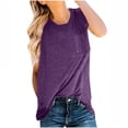 thumbnail image 2 of Hauts d'Été pour Femmes Mode Femmes Manches Courtes Col Rond Poches Hauts Décontractés T-shirt Blouse Polyester Blouses pour Femmes en Liquidation, 2 of 5