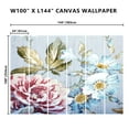 thumbnail image 3 of Peel and Stick Canvas Wallpaper Wall Mural Vintage floral Wall Art Self Adhesive and Removable 100in x 144in, 3 of 7