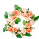 thumbnail image 1 of Corona de primavera para puerta de entrada, flores de seda, rosas, guirnalda de flores, letrero de bienvenida artificial naranja rosa, 1 of 5