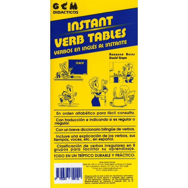 INSTANT VERBS TABLES: VERBOS EN INGLES AL INSTANTE GODINEZ MORALES ERIK ISRAEL /GCM DIDACTICOS MICHELLE GAUTHIER MORENO