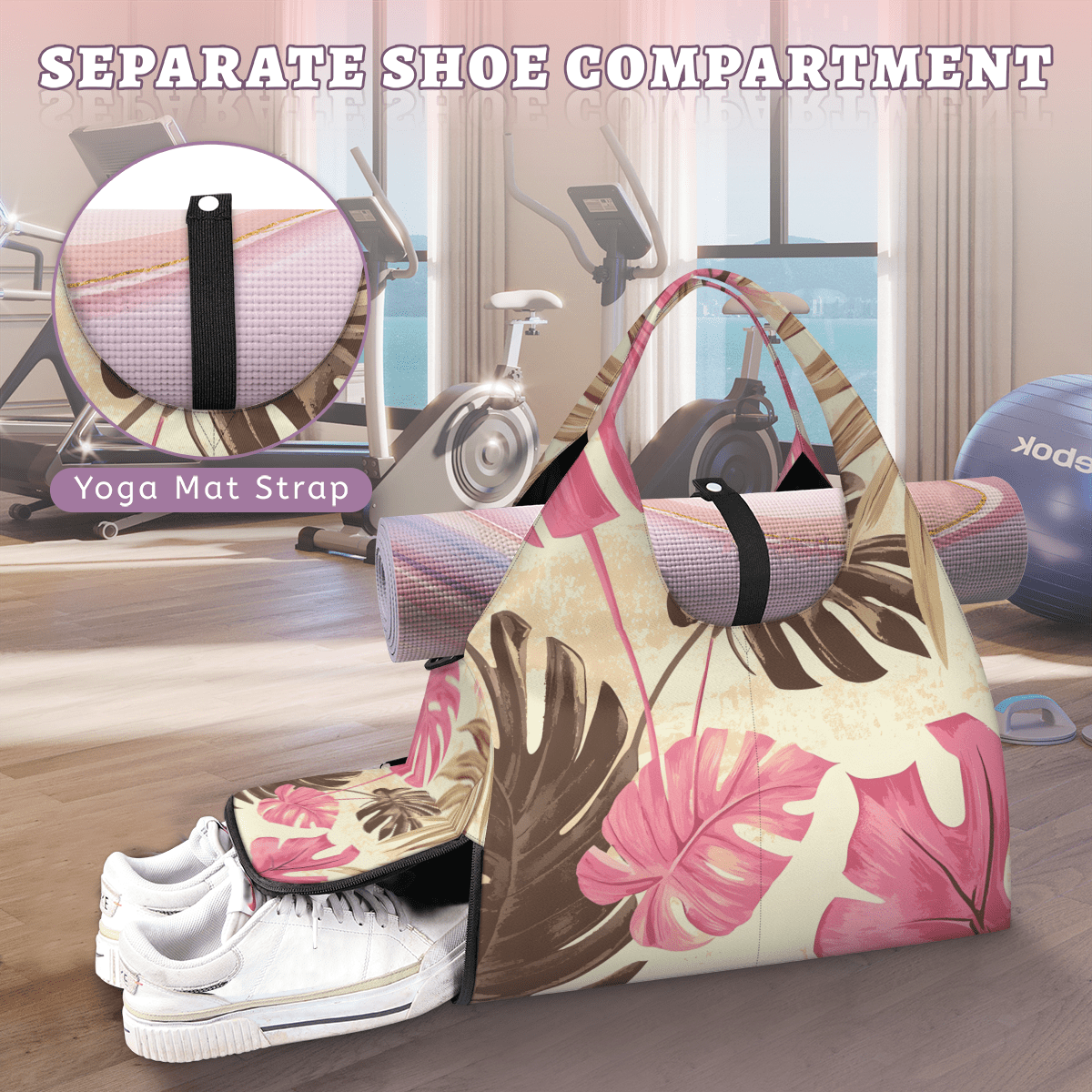 Multi-Functional Gym Bag with Shoe Compartment Duffel Bag for Yoga, Travel, Sports, and Work Fits Yoga Mat