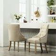 thumbnail image 3 of 2pcs Tan Button Solid Wood Wingback Terrace Chairs - Outdoor Comfort Of 2 Reading Peaceful, 3 of 6