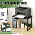 thumbnail image 2 of Printer Stand with Storage for Desk, Desktop Printer Stand Shelf Organzier for Home/Office Heavy Duty Printer Riser Under Desk Small Printer Table for Fax Machine Copier Scanner(Black), 2 of 14